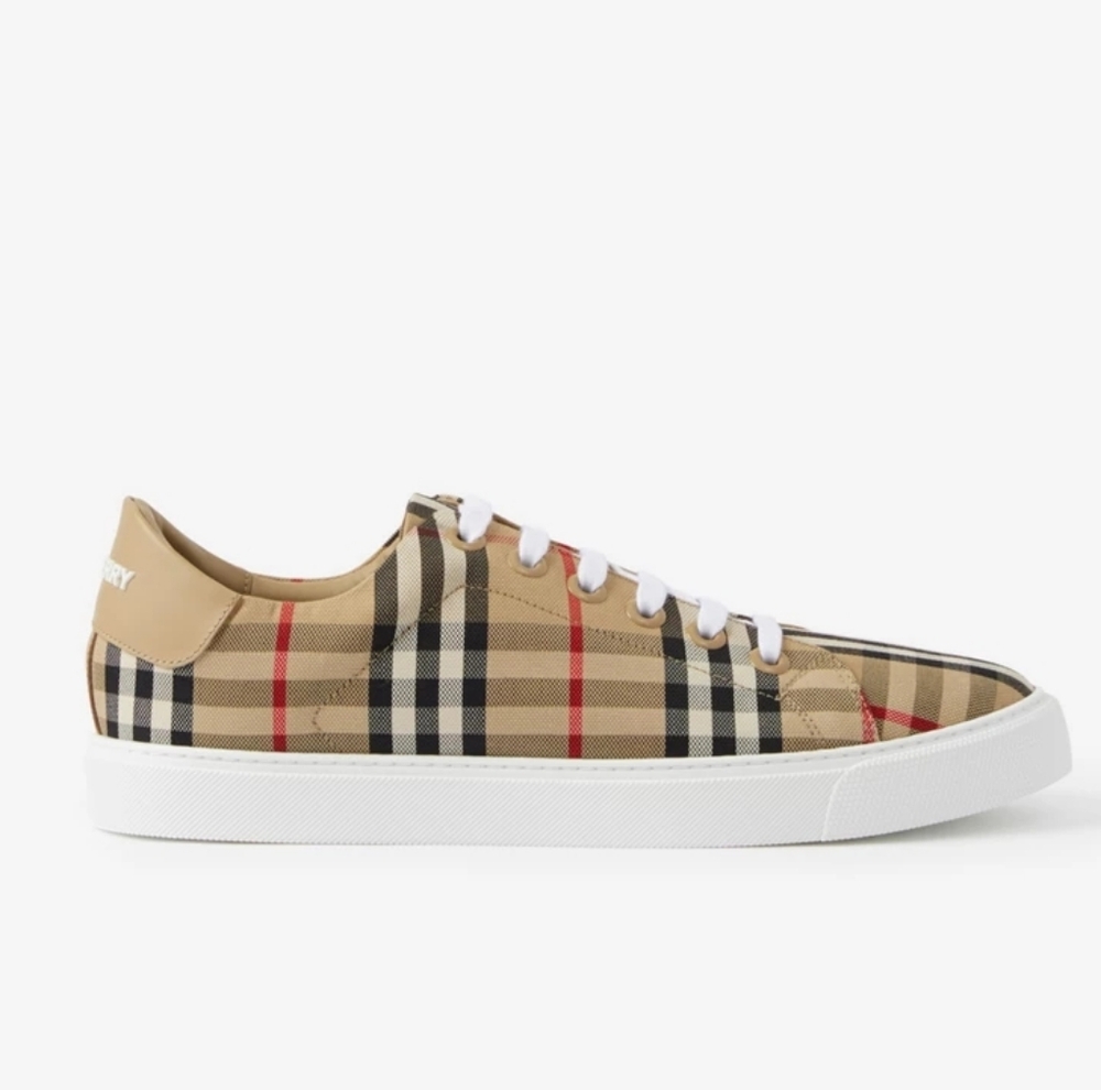 Burberry Beige Checkered Low Top Sneaker